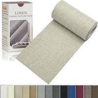 Vista 10 de Cinta de reparación de lino de 4 x 70 pulgadas, parche de tela de reparación de sofá autoadhesivo para muebles, sofás, cojines, sillas, bolsas, Beige