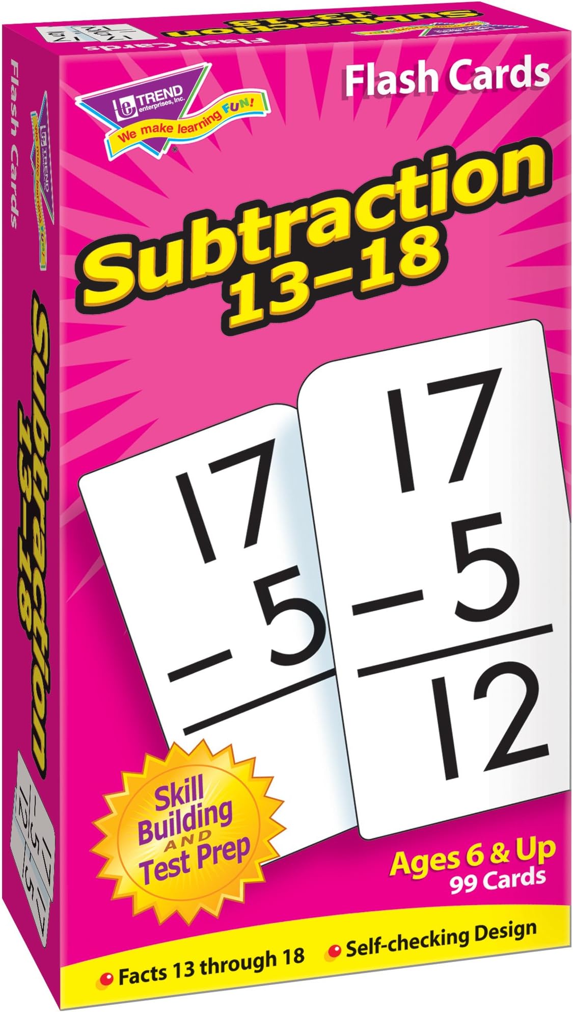Trend Enterprises Skill Drill Subtraction 13-18 Flash Cards