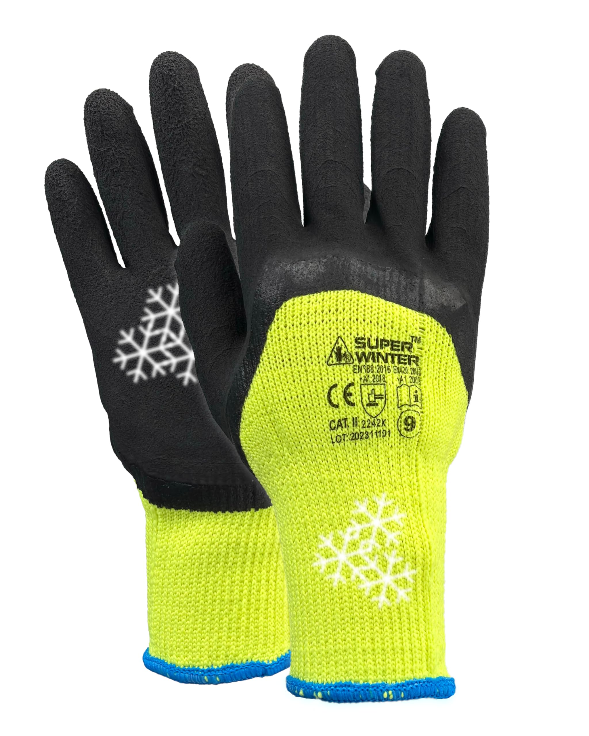 Trevendo Guantes de invierno aislados – 120 pares – Super Invierno – Guantes de trabajo – Protección contra el frío – Guantes térmicos – Guantes de seguridad – Guantes de montaje – Tiempo frío –