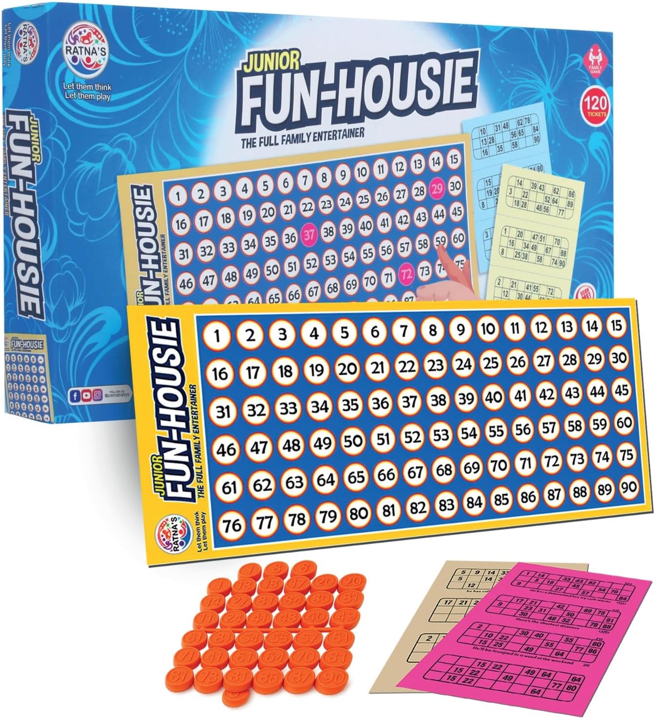 RATNA'S Family Game Fun HOUSIE Small with 120 Tickets