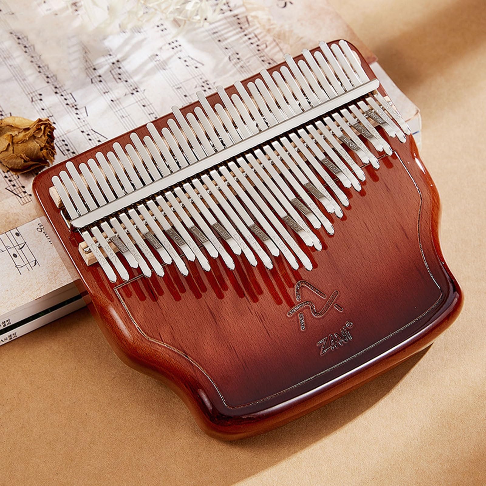 NEDLON Kalimba 34 Keys Thumb Piano Professional Musical Instrument Finger Piano Marimba With Storage Case,sheet Music,ect (Color : Brown-2)