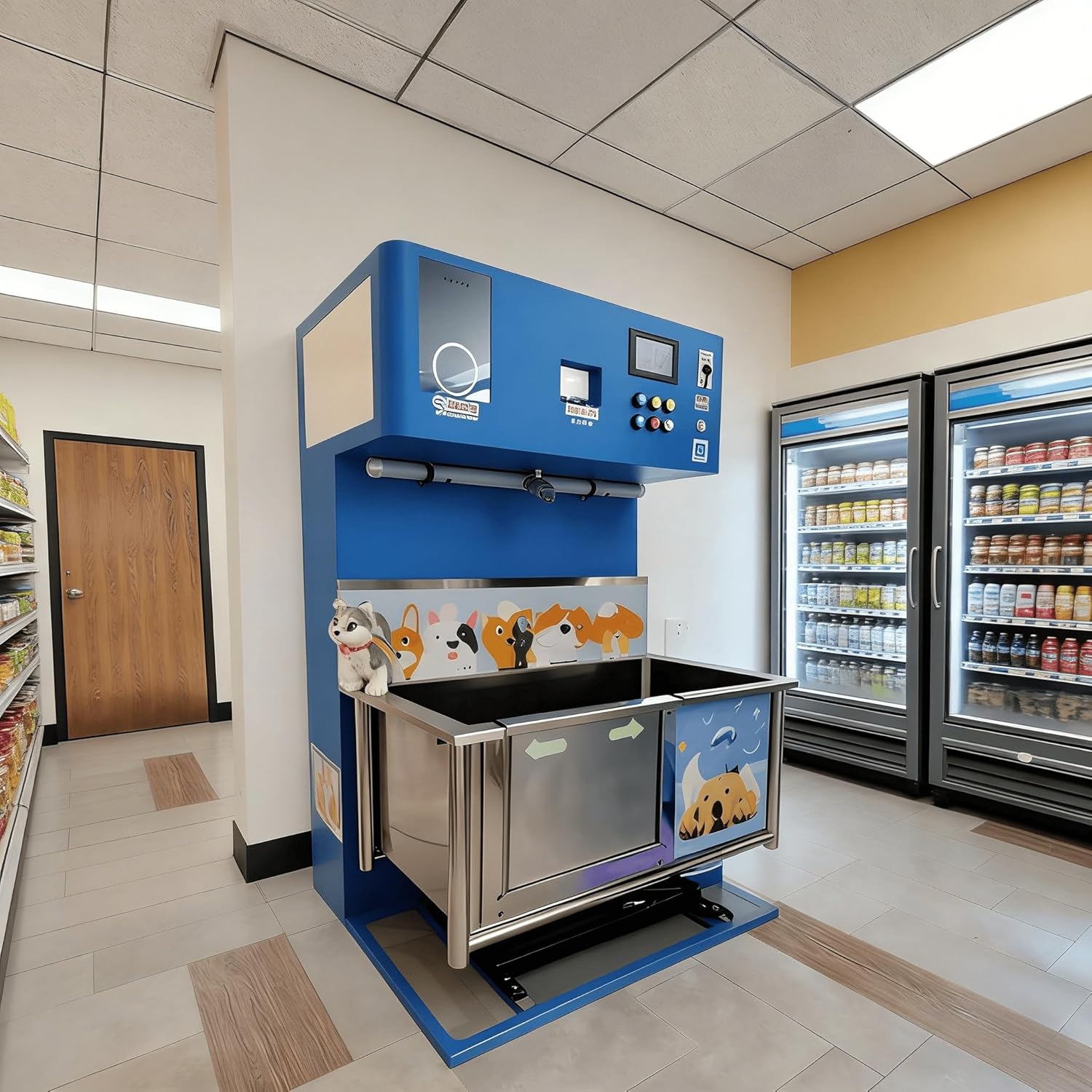 Luxury Heated Pet Wash Station - Self Service Dog Bath with Integrated Towel Warmer and Spa Showerhead, Premium Stainless Steel Pet Grooming Tub with Chromatherapy Lighting for Stress-Free Baths