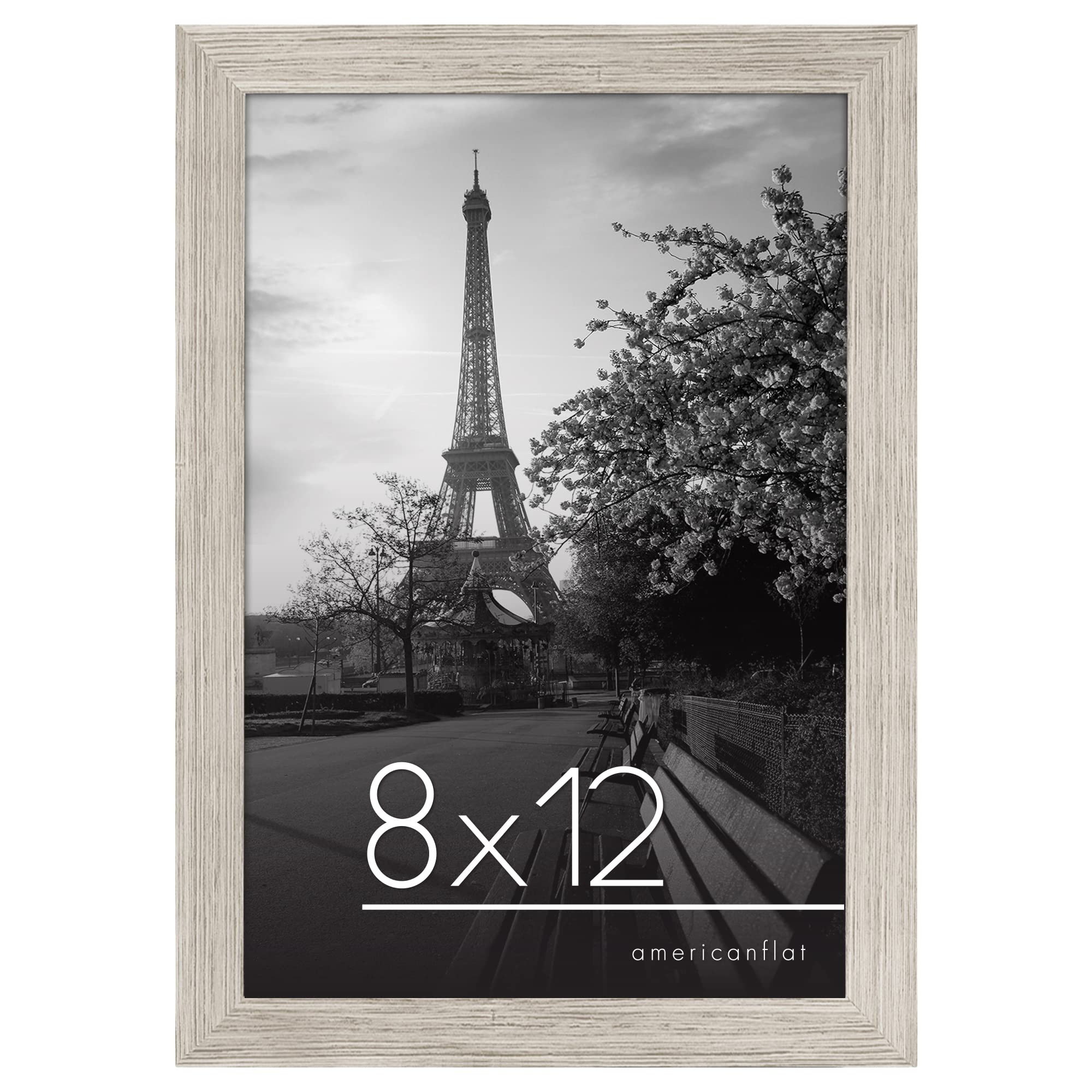 Photo 1 of **NEW**  Americanflat 8x12 Picture Frame in Drift wood - Composite Wood with Shatter Resistant Glass - Horizontal and Vertical Formats for Wall and Tabletop 8x12 Driftwood