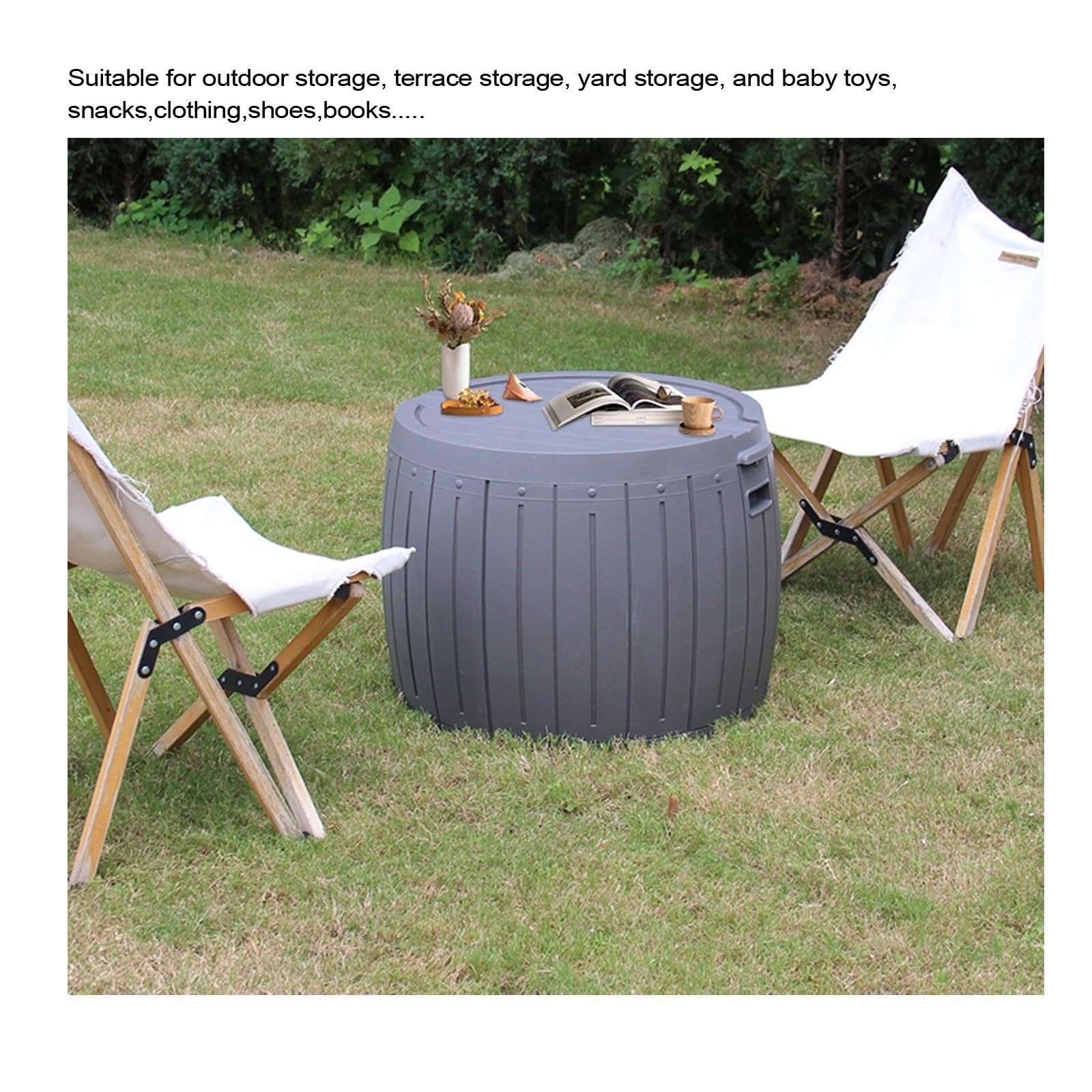 Scatola portaoggetti da esterno, scatole portaoggetti in resina impermeabili, contenitori portaoggetti in plastica con serratura e coperchio, for giardino, piscina, balcone, cortile