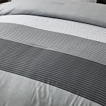 WONGS Bedding Grey Comforter Set King, Reversible Grey Striped Down Alternative Comforter for King Bed,3 Pieces (1 Comforter+2 Pillowcases), Boho Soft Microfiber Bedding Set 104"×90"