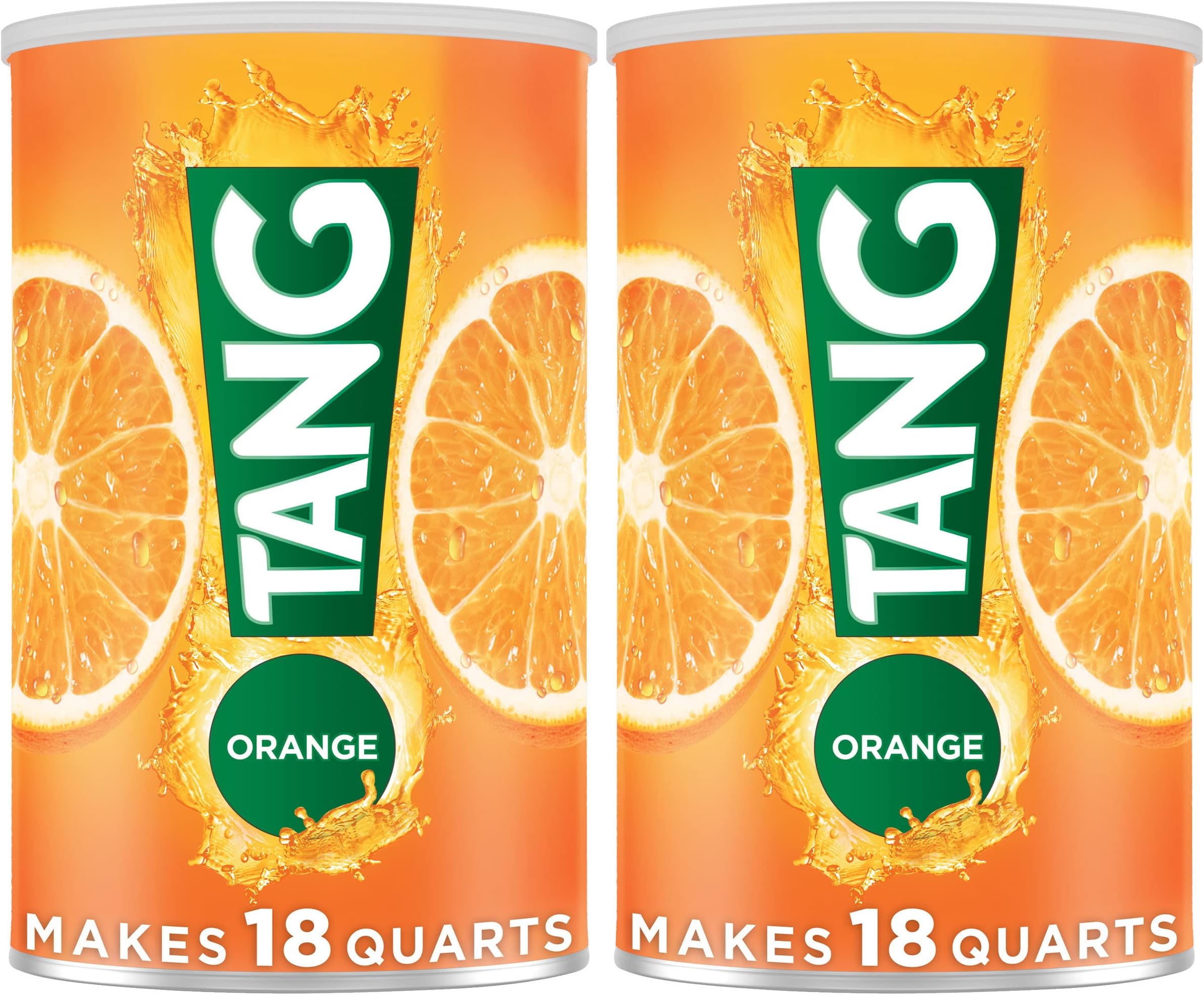 Jumbo Orange Naturally Flavored Powdered Drink Mix 2 Count 63 Oz Canisters