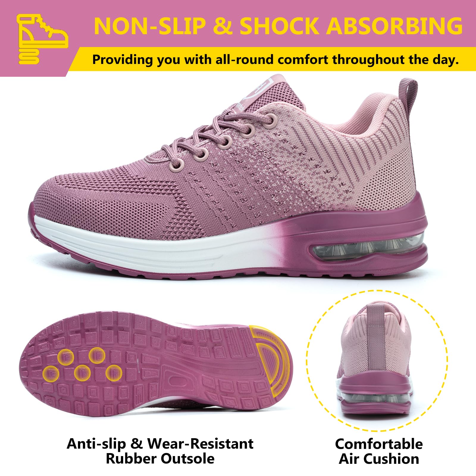 Baofular Scarpe Antinfortunistiche Uomo Donna Leggere Scarpe da Lavoro Comode Scarpe Sicurezza Antiscivolo Traspiranti