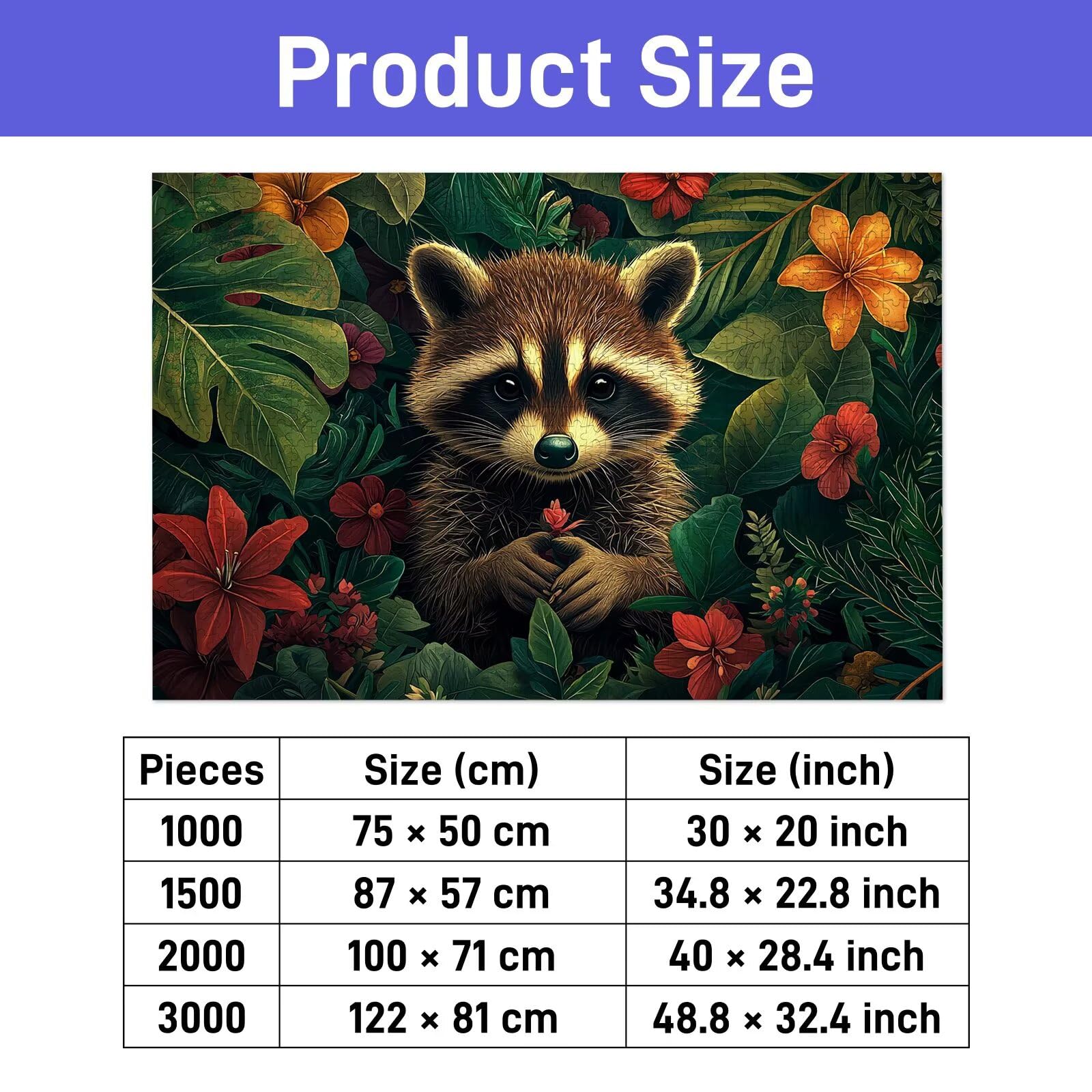 Puzzle 2000 Teile, Kleiner Waschbär Puzzle 2000 Teile Erwachsene, Holzpuzzle Erwachsene, EIN Herausforderndes Rätsel, Puzzlespiele für Die Ganze Familie, Holzpuzzle für Zimmer Deko, Geschenke, C-36