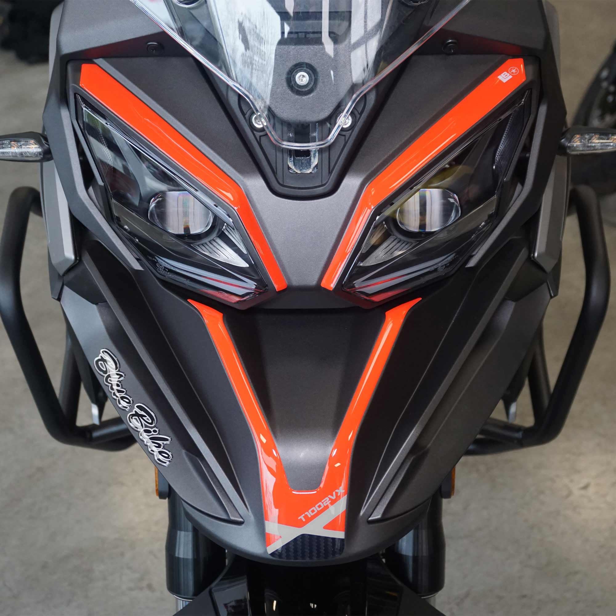 labelbike - Naklejka 3D na pysk Motocykla Dekoracja i Ochrona w żywicy kompatybilna z Morbidelli T1002VX 2025 - Kolor czerwony węglowy szary
