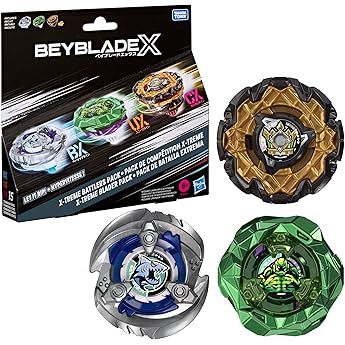 Hasbro Beyblade X X-Treme Battlers Pack - Includes 3 Takara Tomy Beyblade X Battling Tops Game Toys, Ages 8+