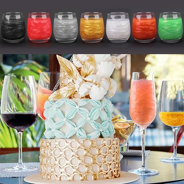 Edible Glitter - 8g Red Food Colouring Powder, Food Glitter for Drinks, Cakes, Chocolates, Muffins, Vodka, Cocktail, Cream - 3