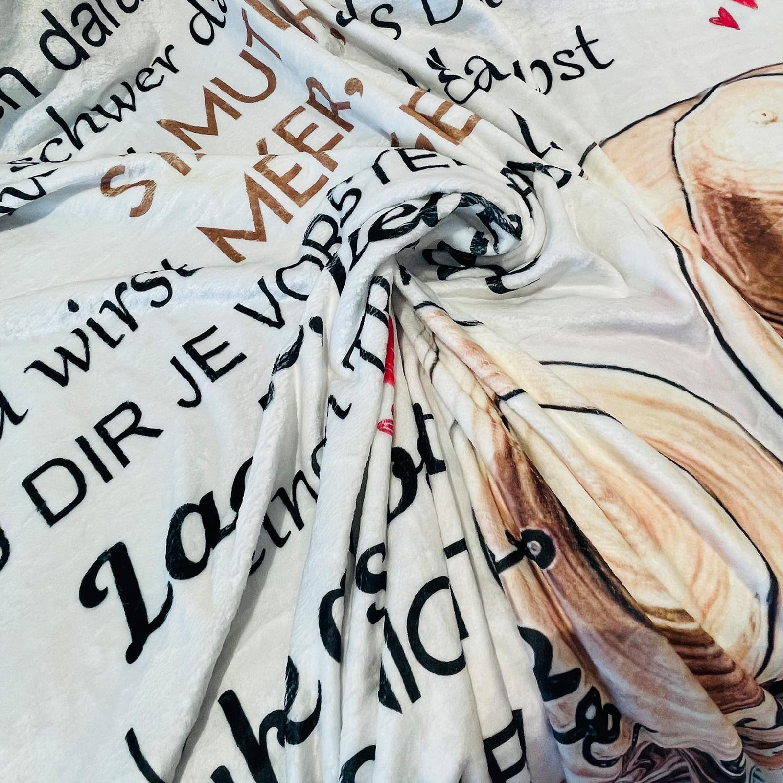 Kuscheldecke für Meine Tochter, Kuscheldecke für Tochter von Mama, Mutter Tochters Decke mit Spruch Deutsch, Flanelldecke, Brief Gedruckt Decken Geschenke für Weihnachten Geschenke zum Schulabschluss