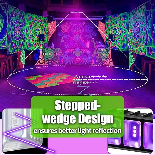 Miniatura 4 de Barra de luz LED negra de 42 W, barra de luz negra impermeable IP66 con cable de 6 pies + enchufe + interruptor, luces negras para fiesta brillante,