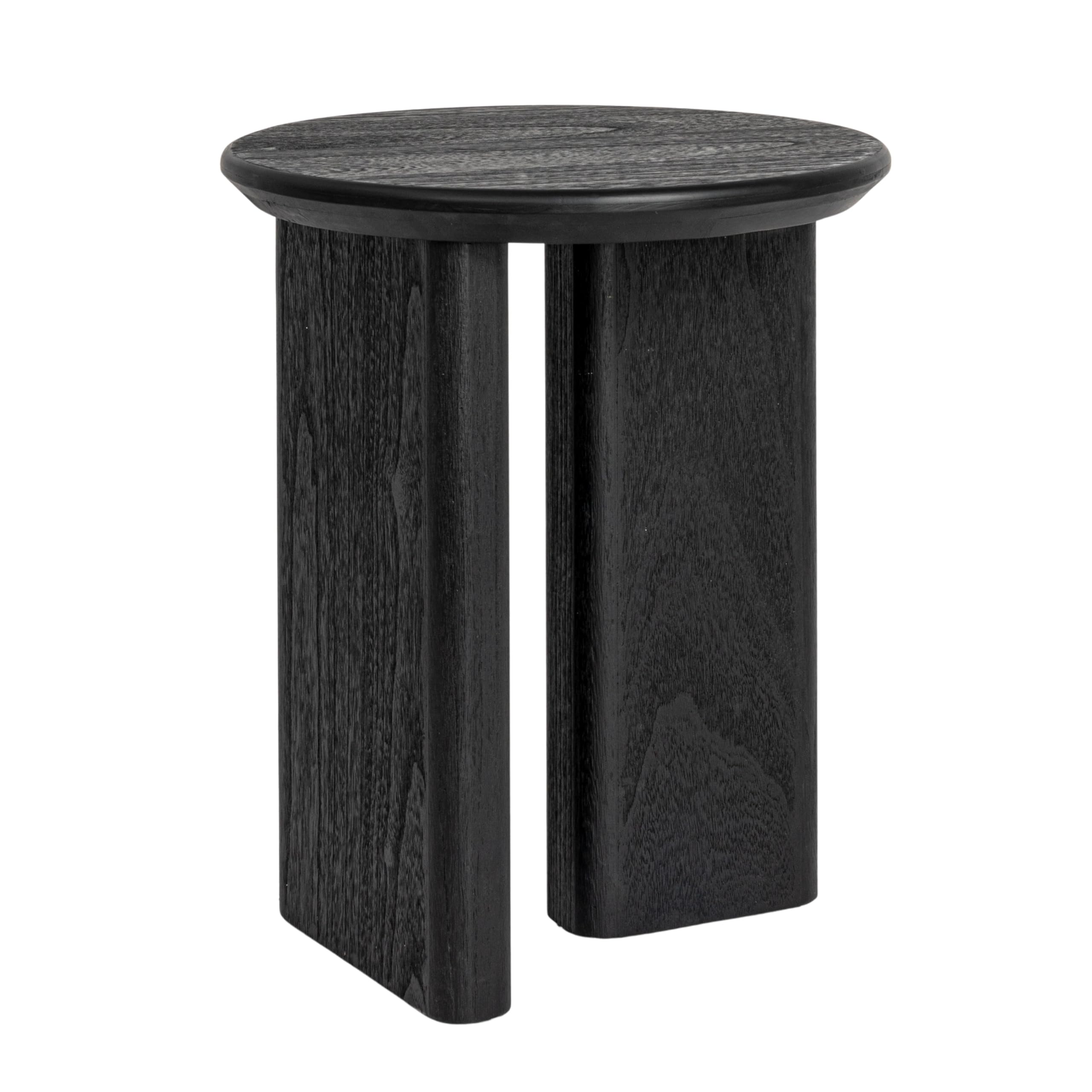 Creative Co-Op, Black Asymmetrical Firwood Round End Table