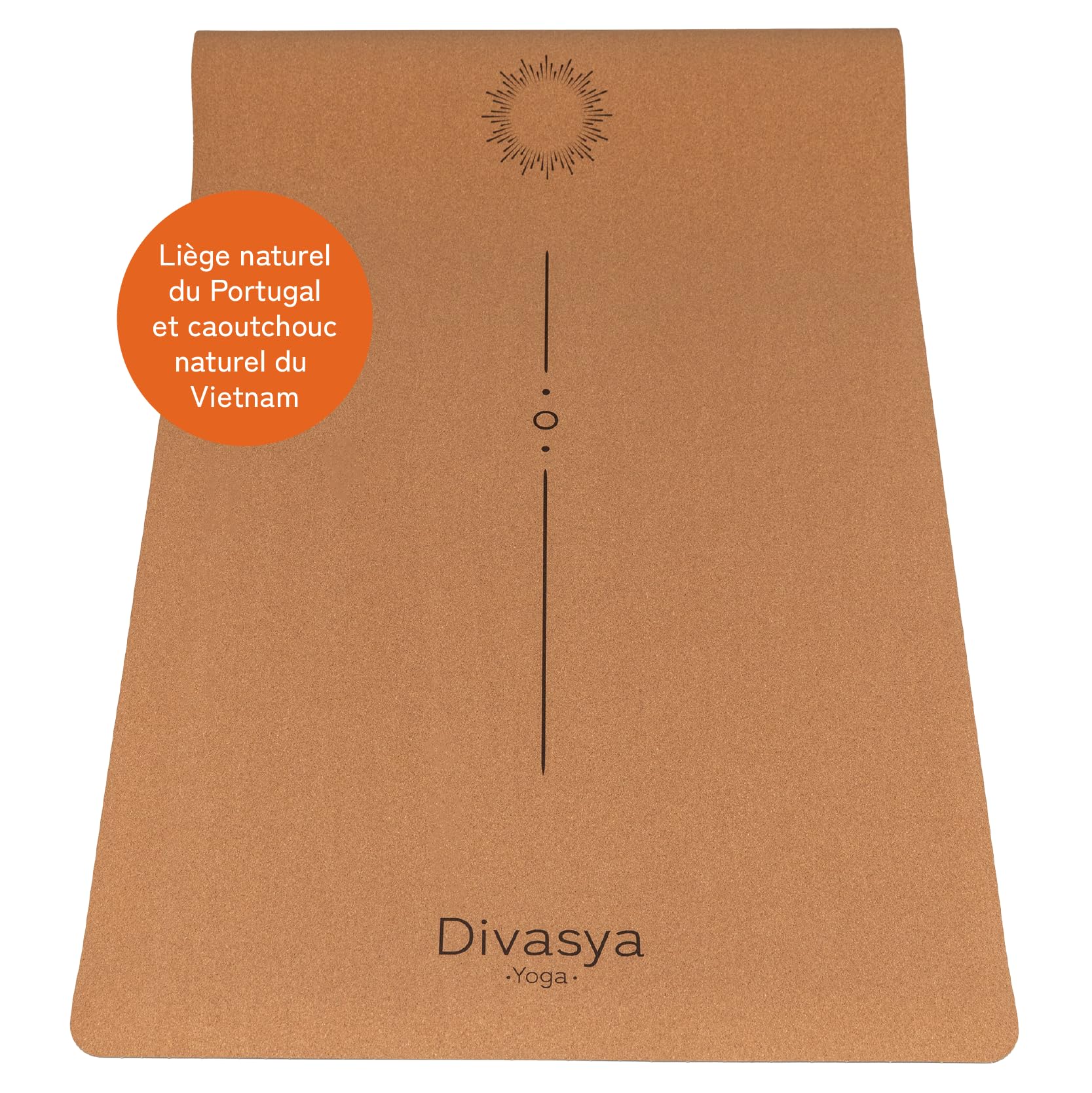 Tapis de yoga en liège antidérapant de qualité supérieure: caoutchouc naturel et liège | 100% naturel et durable | 183 x 66 x 0,4cm | Sangle de transport incluse | Tapis de yoga antidérapant