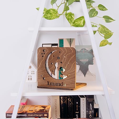 Miniatura 5 de Soporte de madera personalizado para libros, separador de lectura triangular de madera con ranurado, soporte para libros de exhibición de libros,