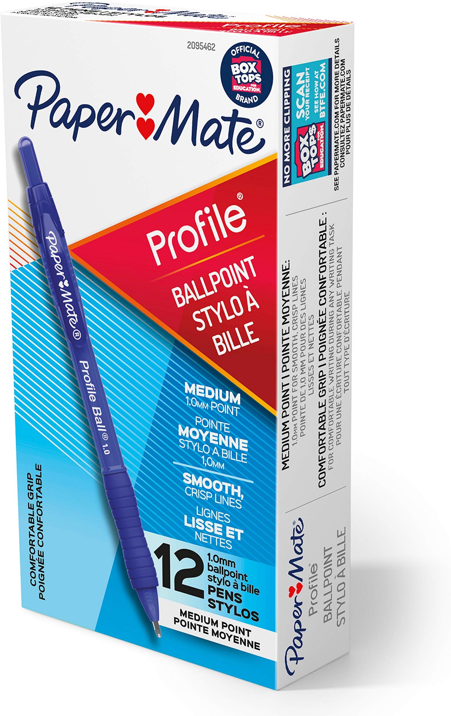 Paper Mate Ballpoint Pens, Write Bros. Blue Ink Pens, Medium Point (1.0mm), 60