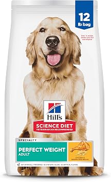 Hill's Science Diet Adult Perfect Weight Dry Dog Food, Chicken & Brown Rice, 12 lb. Bag