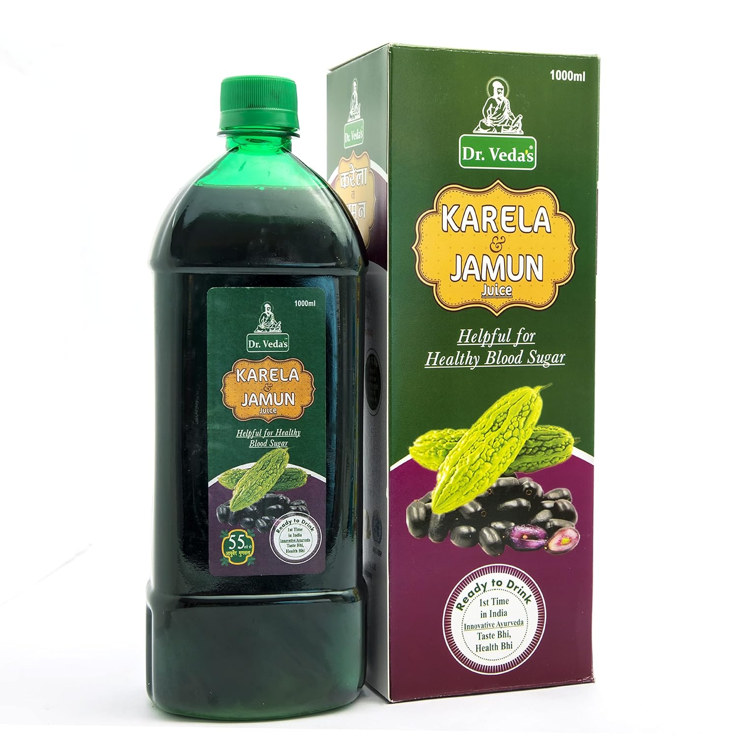 Dr.Veda's Natural Herbal Karela Jamun Juice with Karela juice, Jamun