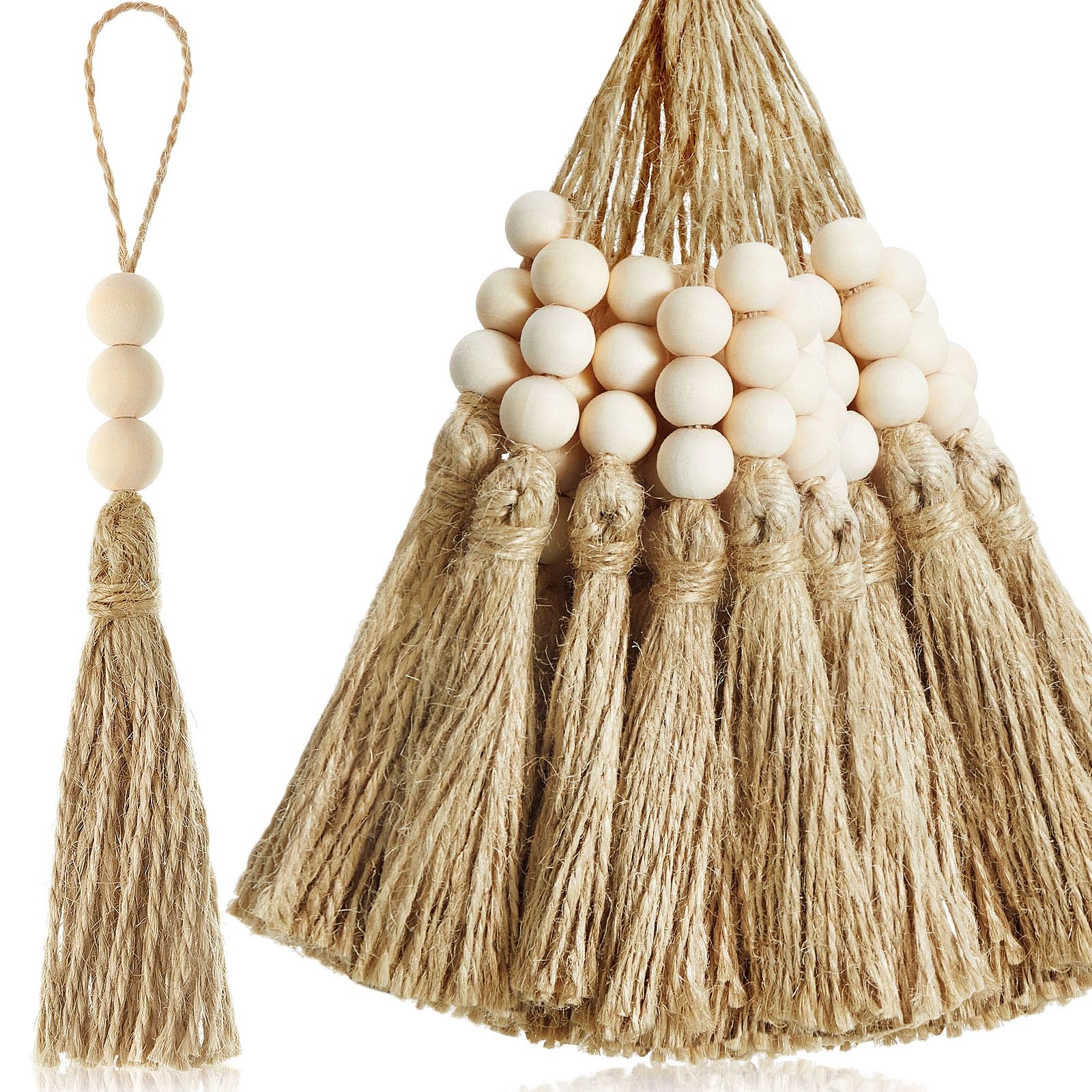 Photo 1 of Taiyin Jute Rope Tassel with Wood Beads (60 Sets)