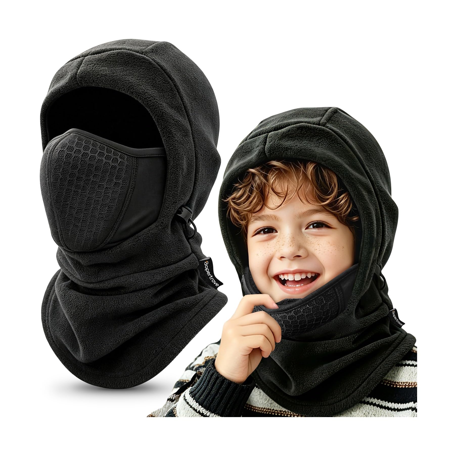 Bopertrove Sturmhaube Kinder unter Helm Winter, Helmmütze Balaclava Kinder | Mütze Schlupfmütze Kinder Kinderski, Fleece Sturmhaube Sturmmaske Kinder, Fahrradmütze Kinders, für Fahrrad, Outdoor Sport