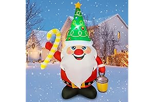 6FT Christmas Inflatable Novelty Gnome Lights Up Yard Decoration