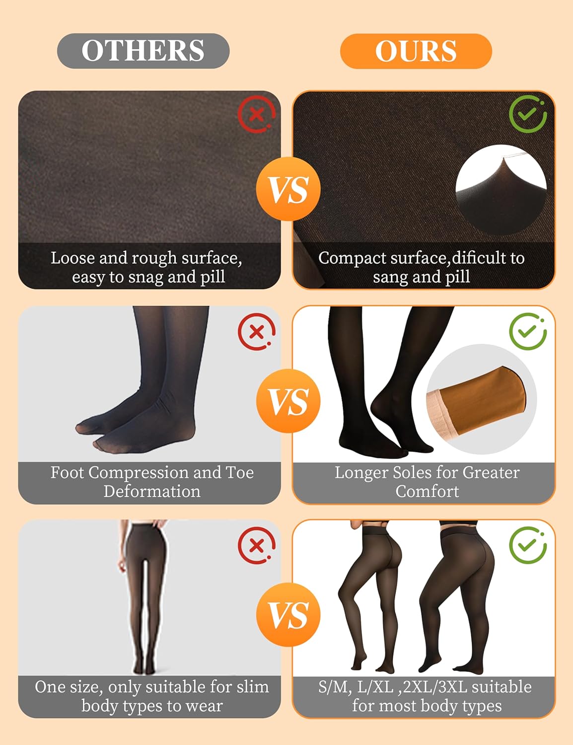 Women’s Fleece-Lined Tights - Ultra-Warm Fake Sheer Look Pantyhose Thick Leggings for Winter - Image 3