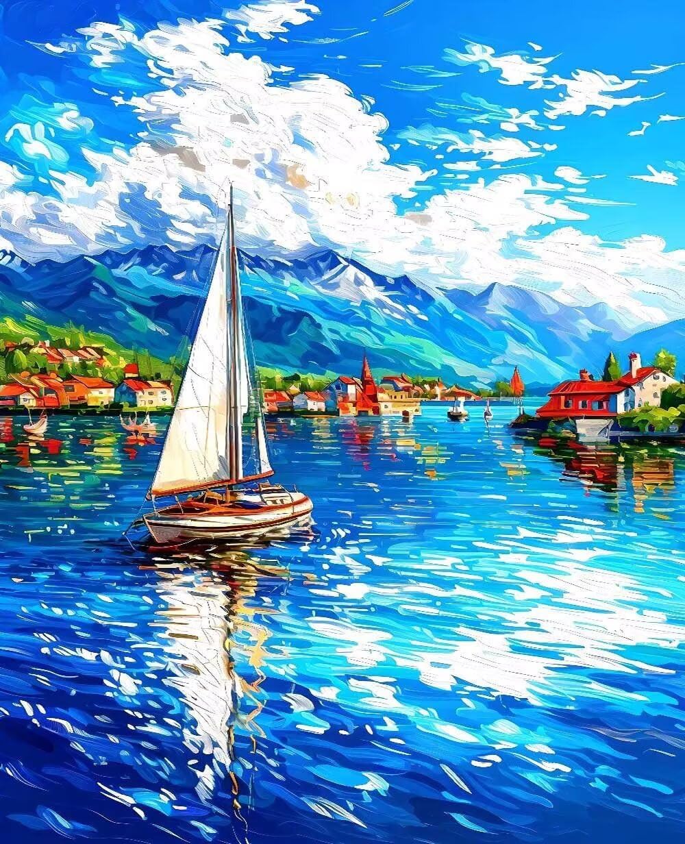 Peinture Numero Adulte 60*75cm Paysage Dessiné à La Main Tournesols Devant La Fenêtre [G336