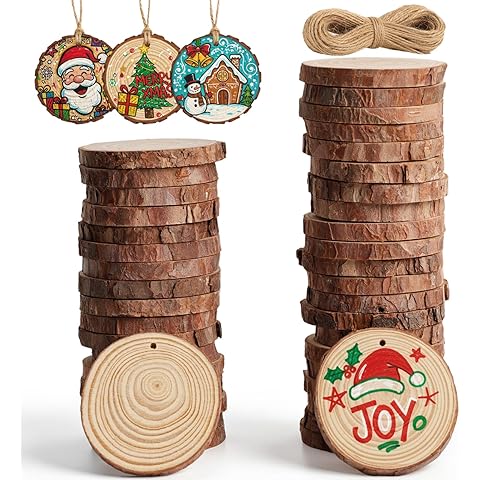 JOHOUSE 40Pcs Wood Slices, 2.9