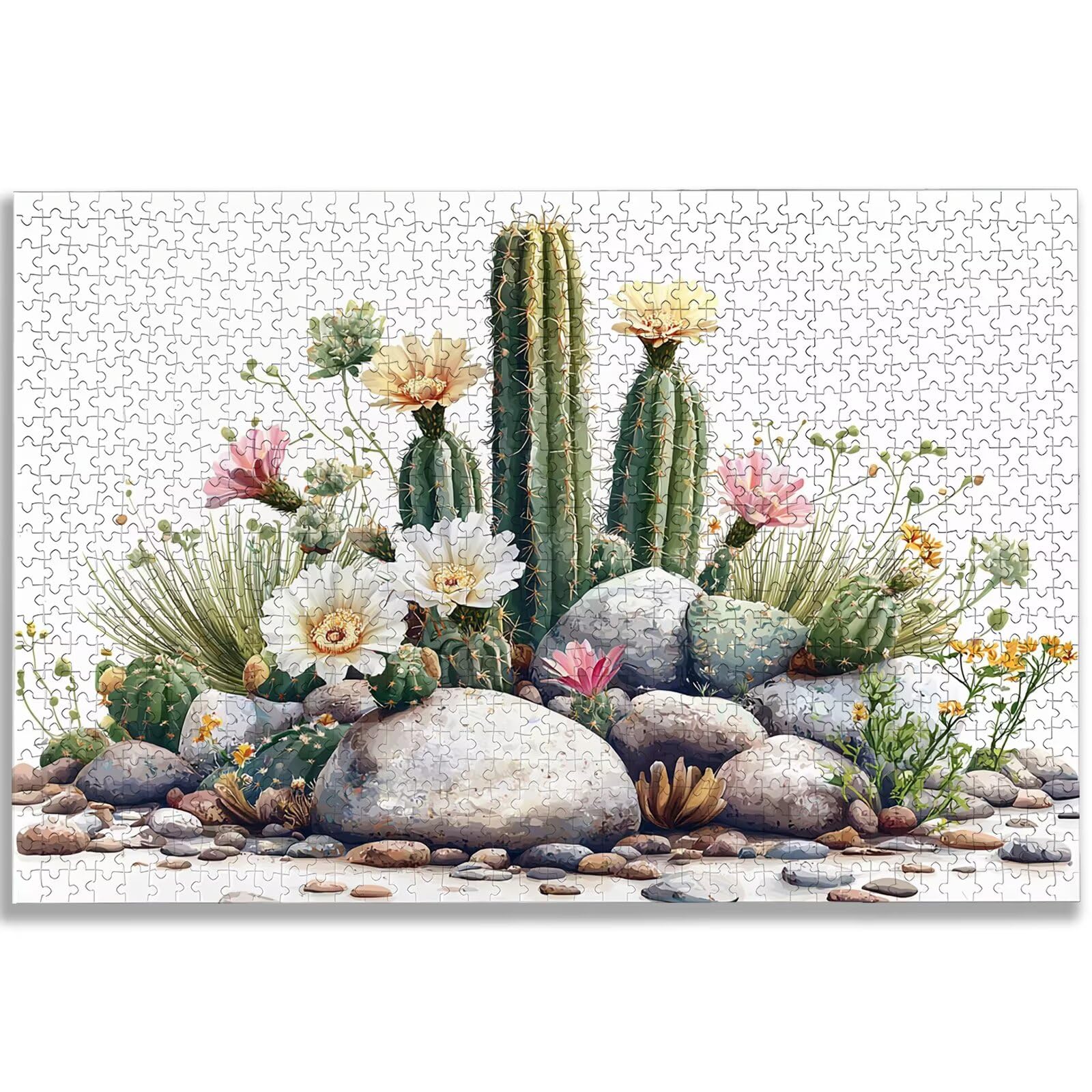 Puzzle Cactus 4000 Pièces Adultes, Puzzle 4000 Pièces pour Adultes et Enfants à Partir de 14 Ans, Fleur Puzzles Bois de Qualité Supérieure avec Une Boîte d'Emballage Exquise, Cadeau Femme/Homme, -3287