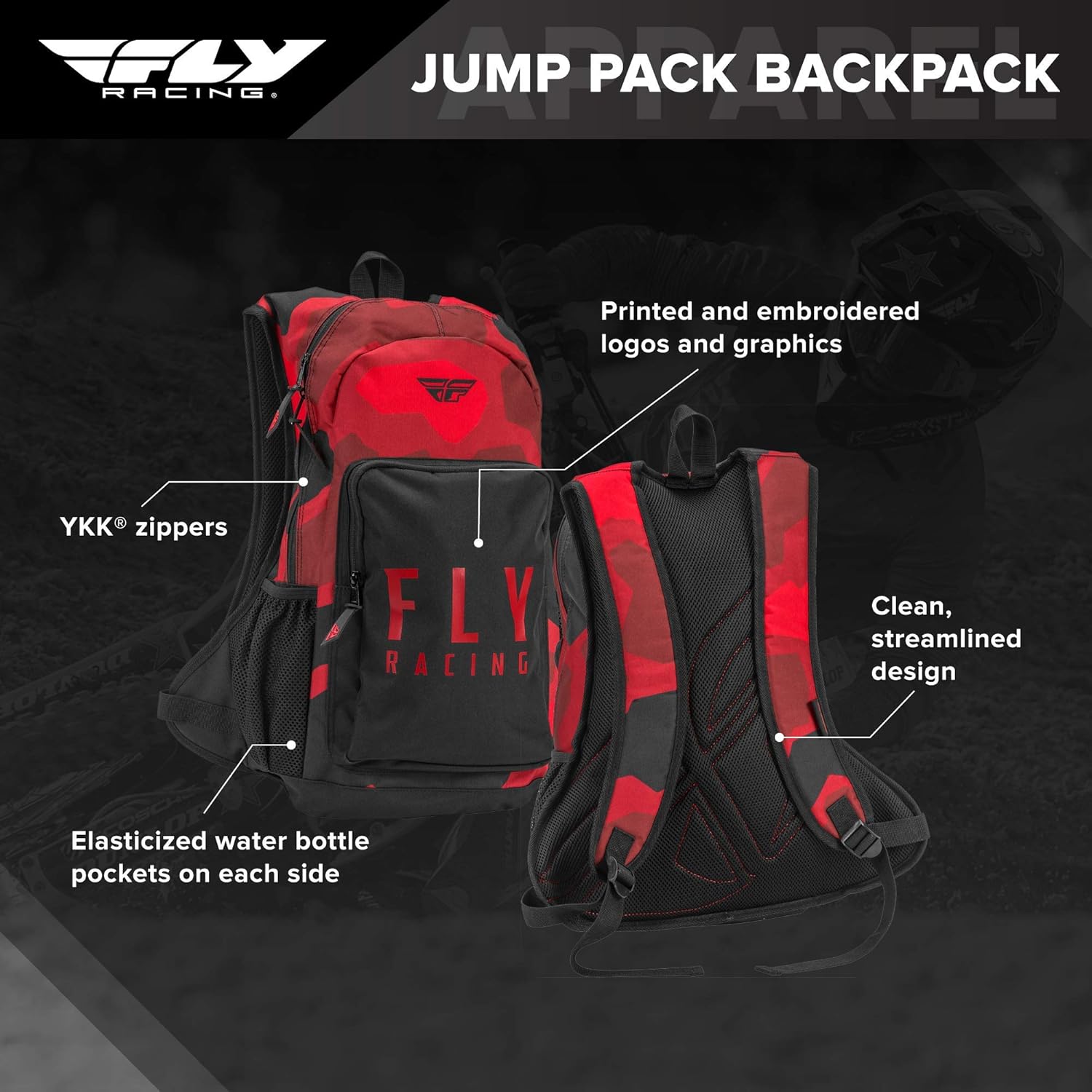 Fly Racing 2021 Jump Pack (RED/Black CAMO): Automotive