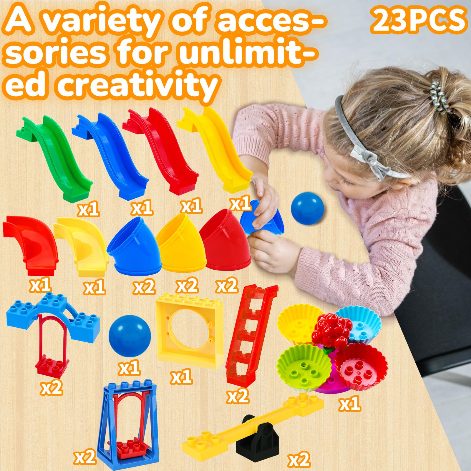 Accessori Per Blocchi Da Costruzione, Compatibili Con Mattoncini Duplo, Porte, Finestre, Letti, Sedie, Tavoli, Per Bambini 2-5 Anni, Giocattoli Educativi Per Stimolare Creatività