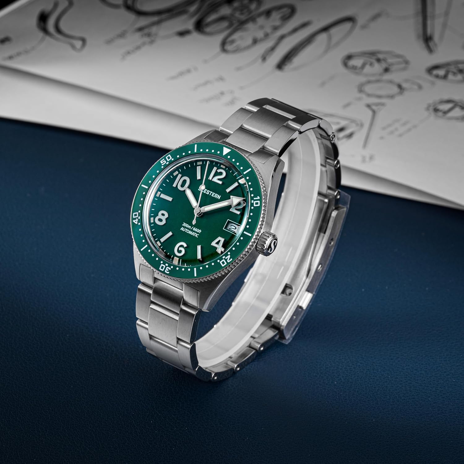 Sugess Seestern 39MM S434-2.10 Domed Sapphire Crystal Diving Mens Watch