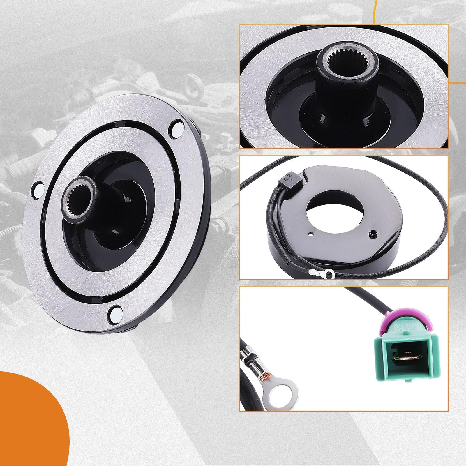 maXpeedingrods 4B0260805B, 4B0260805BX 12 V sprzęgło magnetyczne sprężarki klimatyzacji sprzęgło do Audi A4 Porsche 911 996 997 VW Passat 3B3 Variant 3B6 Skoda Superb 3U4 4B3260805, 4D0260805B