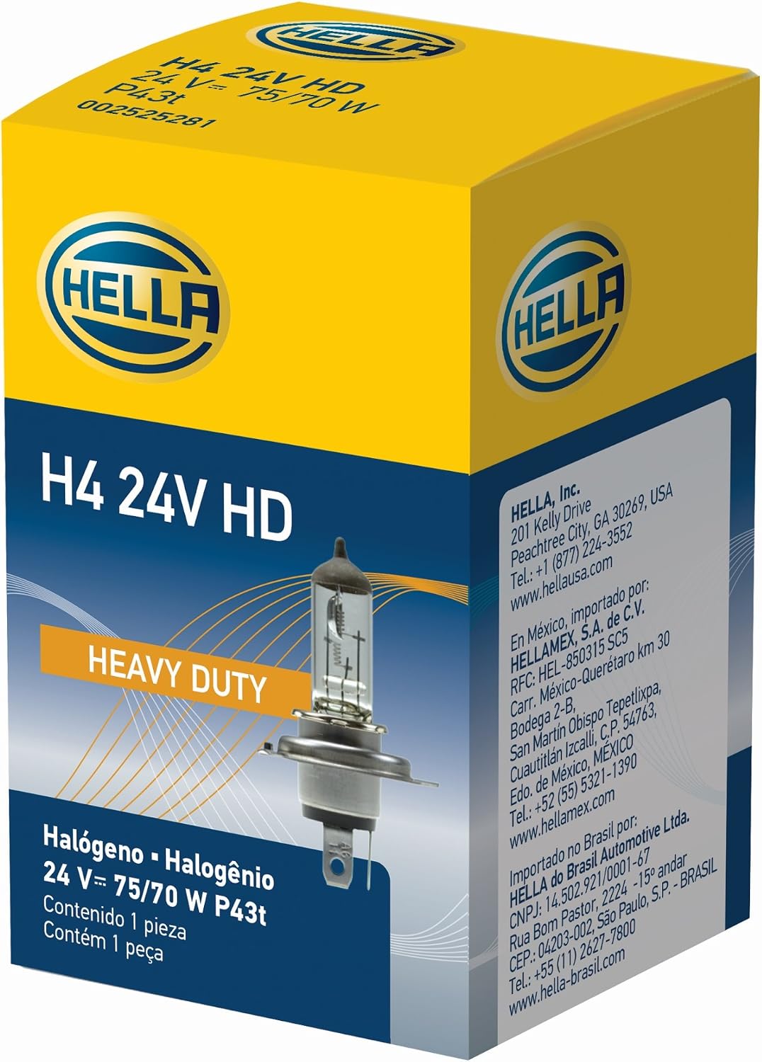 Hella H4 24V HD Heavy Duty Bulb, 75/70W