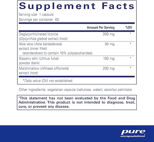 Miniatura 2 de Pure Encapsulations DGL Plus  Suplemento de regaliz deslicirrizado para apoyar la salud gastrointestinal  60 cápsulas