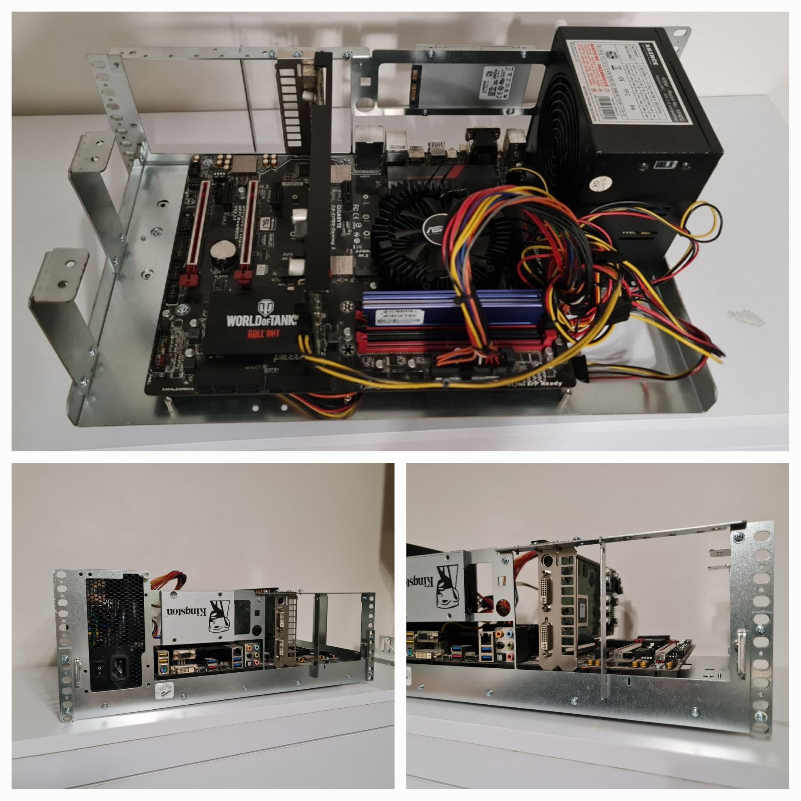 R-CASE 1 PRO RAW ATX 4U Funda de servidor AIR, funda RACK de 19 pulgadas, ATX, CEB, almacenamiento, AIO 240 mm