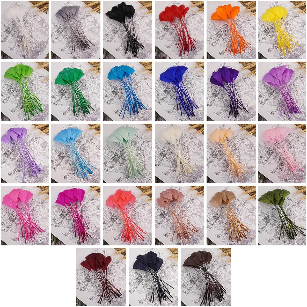 Colorful Goose Feathers, 100PCS 5-7inch Bulk Feathers for Crafting, Home Decoration, Dream Catcher Accessories - Orange