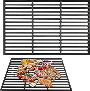 Gusseisen Grillrost, Universelle Massives Gussrost, Rechteck Anbratrost, Schwarz Grillplatten für Holzkohlegrill Gasgrill Campinggrill Pizzastein Geflügelbräter und mehr (54x34cm)