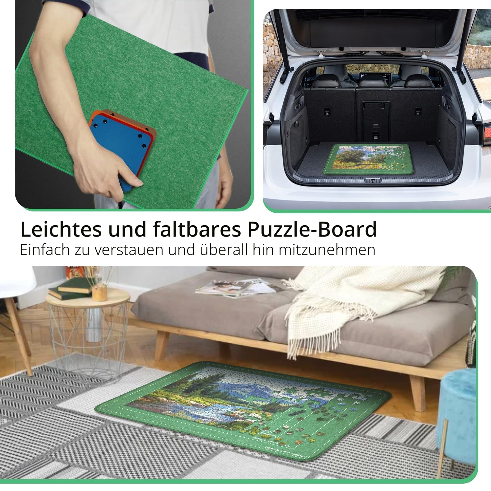 Puzzlebrett 2000 Teile, Puzzlematte 2000 Teile | Faltbares, Puzzle Aufbewahrung, Puzzletisch 41.3x31.5in Puzzle Board Mit 8 Puzzle Sortierschalen und 1 Abdeckung