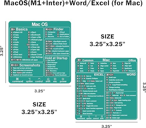 Miniatura 10 de Pegatina de acceso directo para Mac, calcomanía de acceso directo para Mac OS (M1+Intel) + WordExcel, calcomanías de atajos para teclado portátil