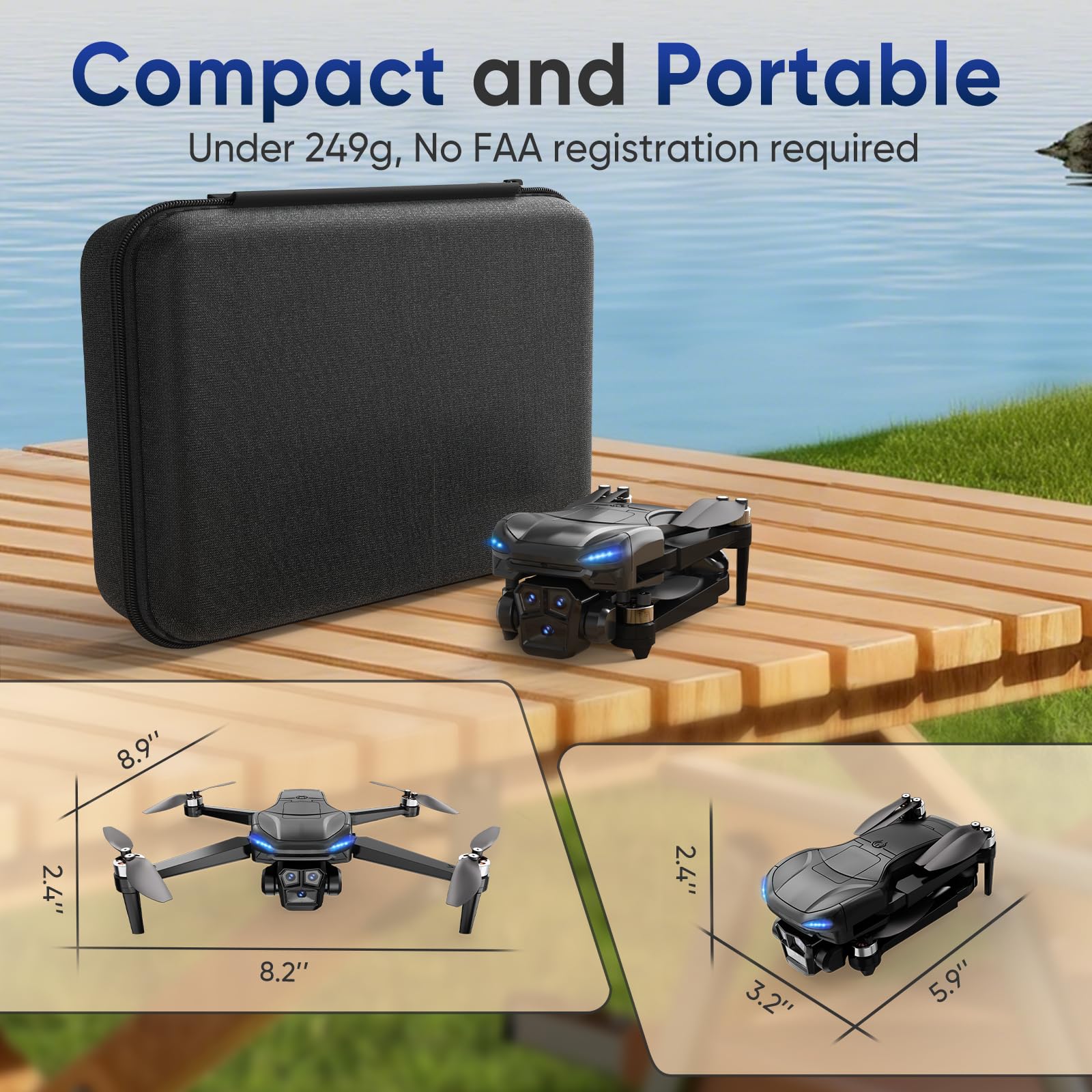 GPS Drone with 4k camera for adults,4.5’’ LCD Screen Controller, Brushless Motor, 60-Min Flight Time with 2 Batteries, SD Card Included, 5G FPV Quadcopter with Auto Return, Gift for Beginners