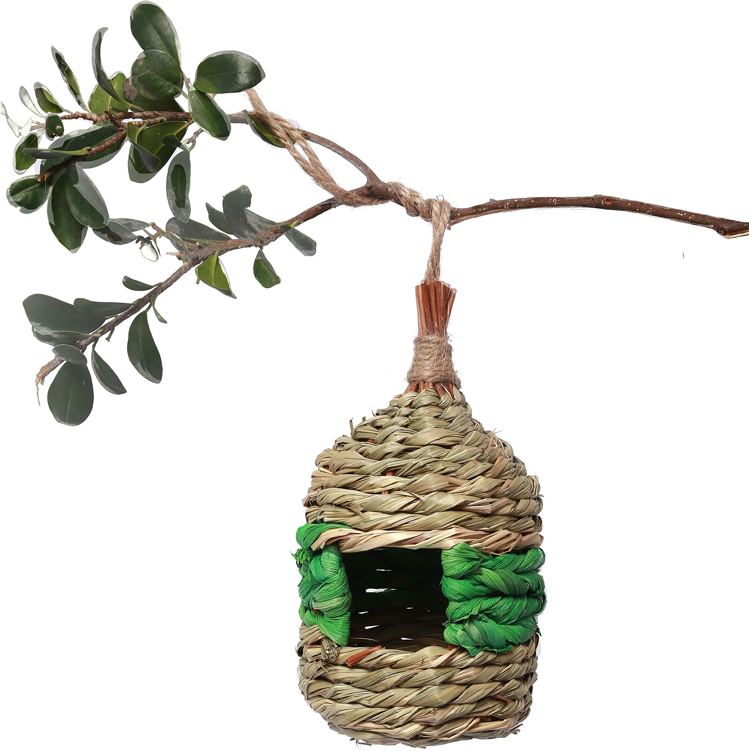NAKLJJ Hanging Bird House Hand Woven Hummingbird House Finch Birdhouse Bird nest Wren House …