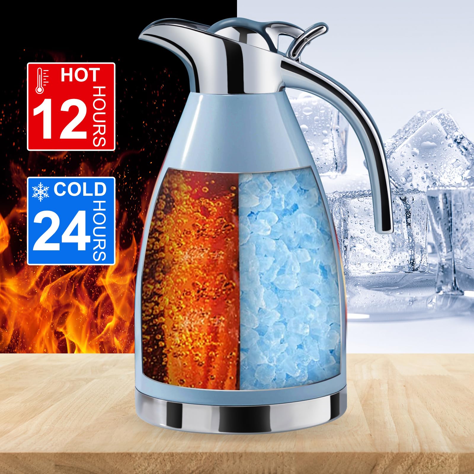 Caraffa Termica Per Caffè E Tè Con Rivestimento Ceramica - 800ml, Con Filtro Acciaio Inox, Portatile - Foto 10