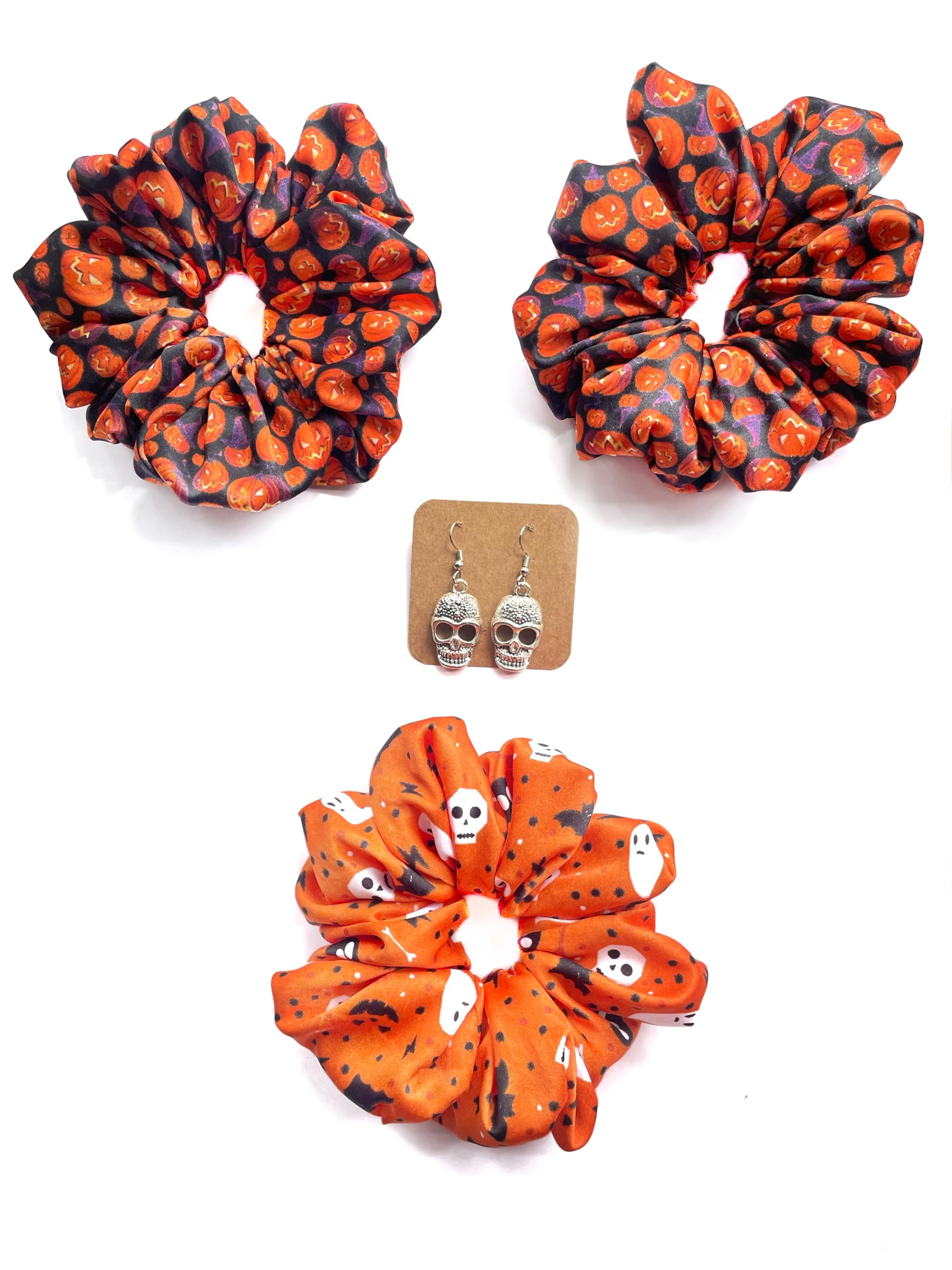 Spooky Halloween Scrunchies, Skull Earrings Combo for Women & Girls - Trendy Accessories Set for a Hauntingly Goth Stylish Look (B0CKBWD4HC) Amazon Price History, Amazon Price Tracker