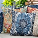 Boho Throw Pillow Covers 20x20 inch Set of 2,Soft Pillowcases Bohemia Carpet Pattern Decorative Sofa Living Room Bed Square Pillow Case Cushion Cover-Cream Color