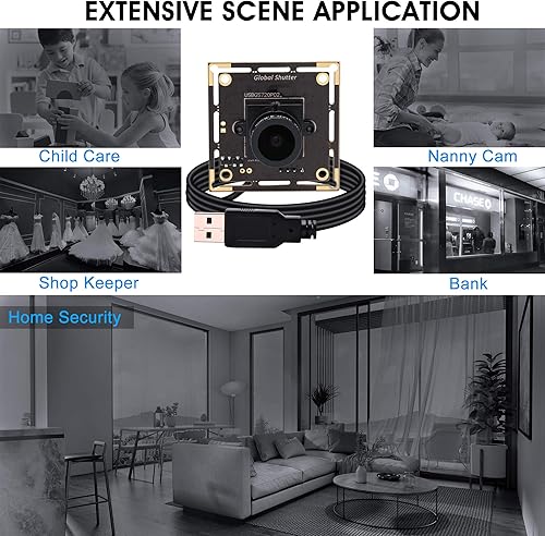 Miniatura 9 de Obturador global módulo de cámara USB gran angular 720P 60FPS USB Cámara web para computadora Mini UVC USB2.0 Cámara de PC USB de alta velocidad con