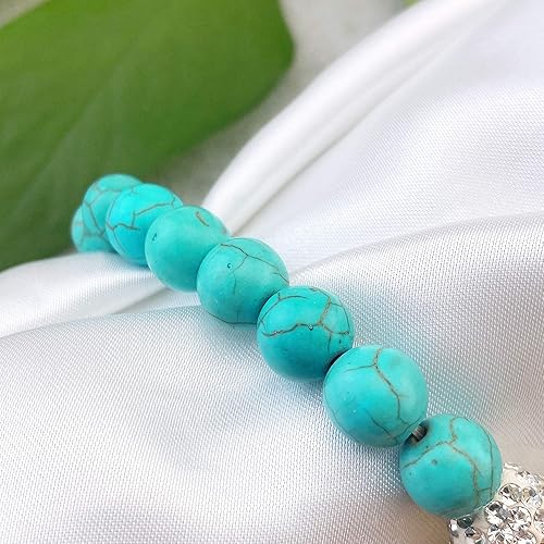 Miniatura 4 de Bocar Pulsera elástica de cuentas de cristal con cruz lateral chapada en metal