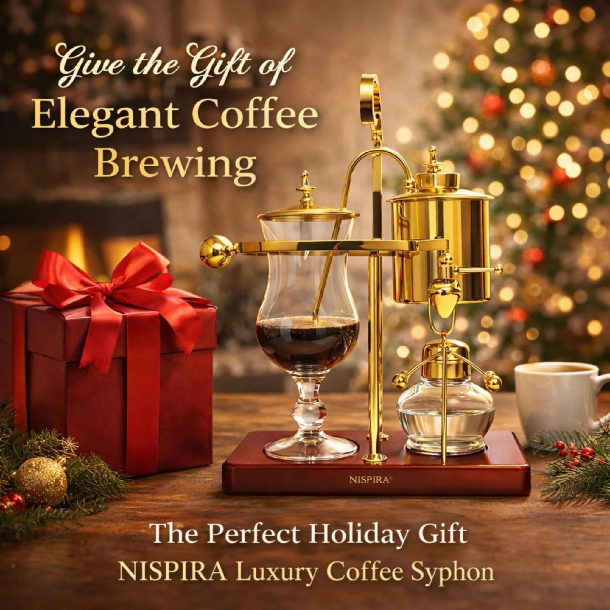 Nispira Belgian Royal Syphon Coffee Maker - Gold -9 Nispira Belgian Royal Syphon Coffee Maker - Gold -9