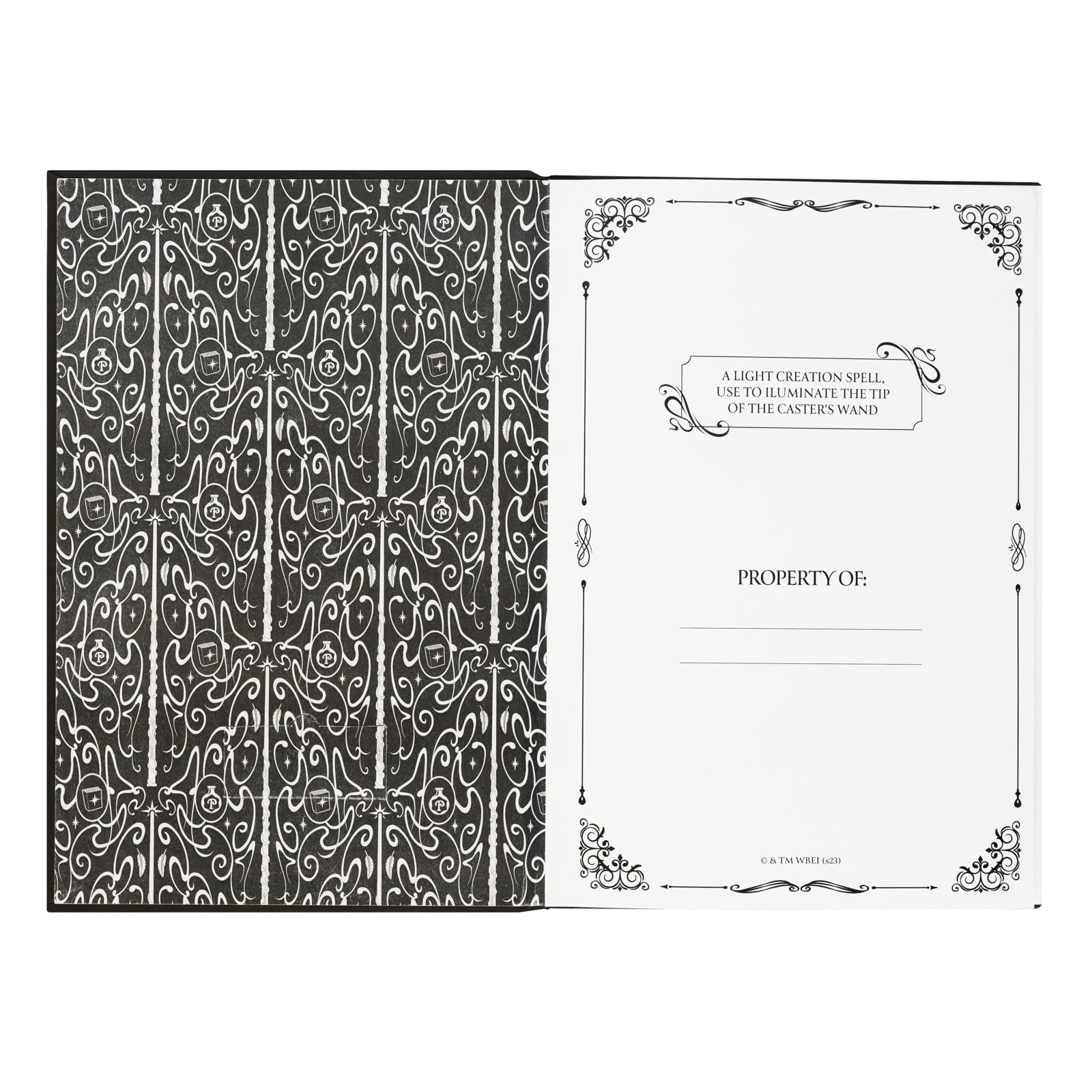 Grupo Erik Journal A5 Notizbuch Harry Potter Lumos mit Licht und Zauberstab Stift Hardcover Notizbuch Notizblock A5 Tagebuch - Offizieller Harry Potter Merch